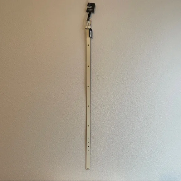 KATE SPADE NEW YORK WOMEN’S LEATHER BELT CREAM WITH GOLD STUDS LOGO SIZE Small - Picture 6 of 10